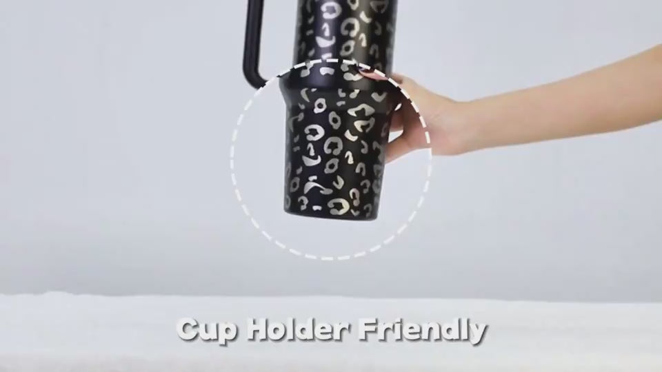 40 Oz Tumbler With Handle Straw Insulated, Stainless Steel Spill Proof Vacuum Coffee Cup Tumbler With Lid Tapered Mug Gifts For Valentine Lover Suitable For Car Gym Office Travel