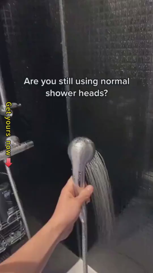 Pressurized Nozzle Turbo Shower Head One-Key Stop Water Saving High Pressure Shower Head Magic Water Line Bathroom Accessor